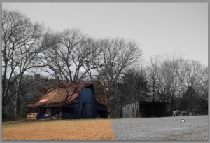 The family barn mid-edit.