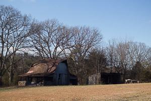 The family barn image before editing.