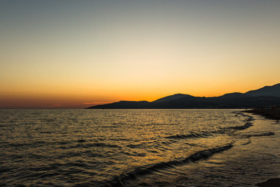 Looking north on the coast from the coast of Italy.